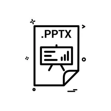 PPTX application download file files format icon vector design 스톡 일러스트