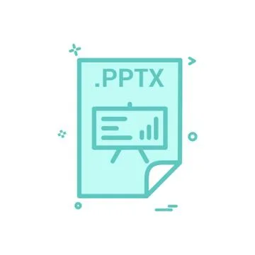 PPTX application download file files format icon vector design Illustrazione stock