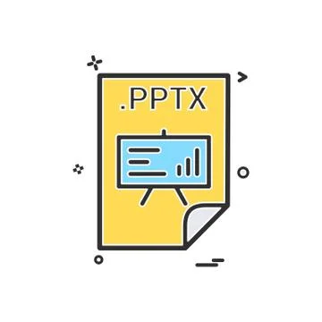 PPTX application download file files format icon vector design 스톡 일러스트