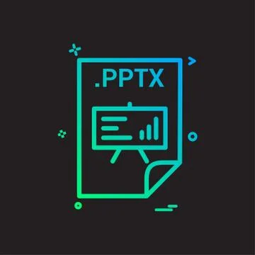 PPTX application download file files format icon vector design Illustrazione stock