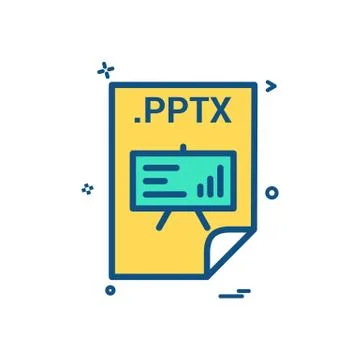 PPTX application download file files format icon vector design Stock Illustration