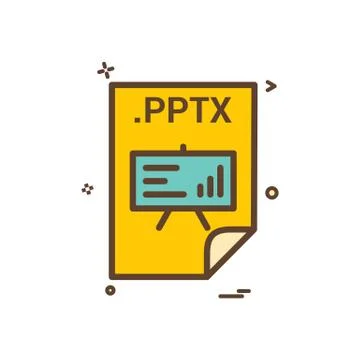 PPTX application download file files format icon vector design Illustrazione stock