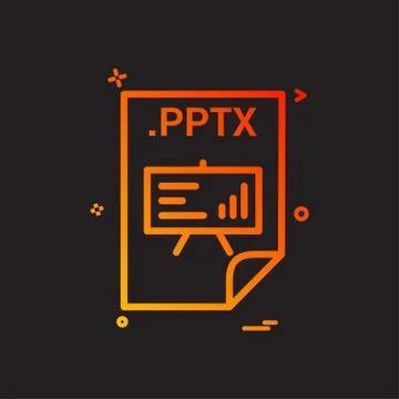 PPTX application download file files format icon vector design Stock Illustration