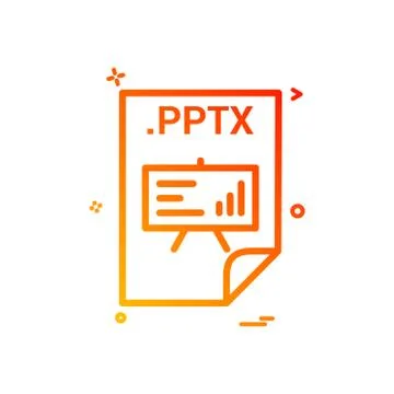 PPTX application download file files format icon vector design Stock Illustration