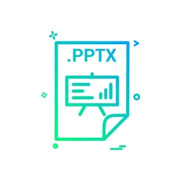 PPTX application download file files format icon vector design Stock Illustration