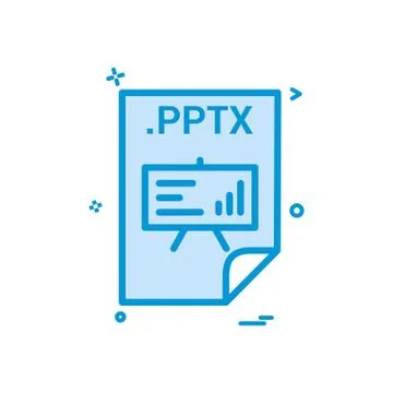 PPTX application download file files format icon vector design Illustrazione stock