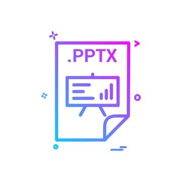 PPTX application download file files format icon vector design Illustrazione stock