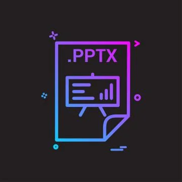 PPTX application download file files format icon vector design Illustrazione stock