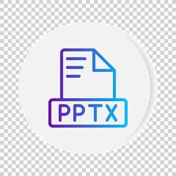 Pptx document format file icon. with gradient outlines. vector illustration. Stock Illustration