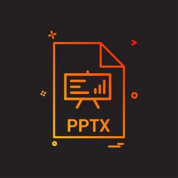 Pptx file file extension file format icon vector design Stock Illustration