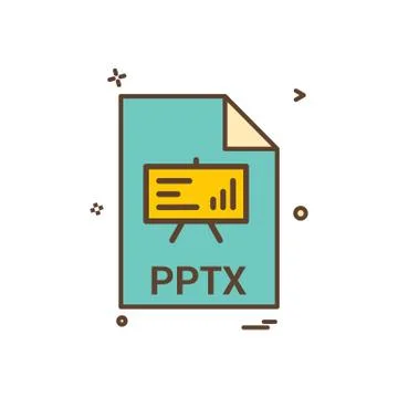 Pptx file file extension file format icon vector design Stock Illustration