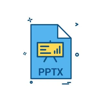 Pptx file file extension file format icon vector design Stock Illustration