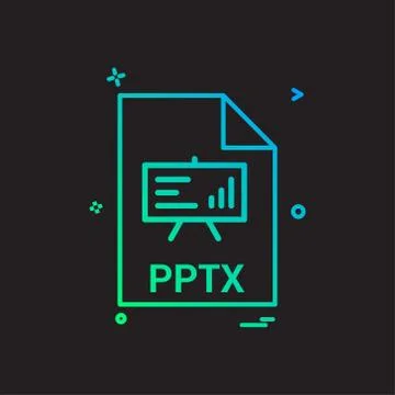 Pptx file file extension file format icon vector design Stock Illustration
