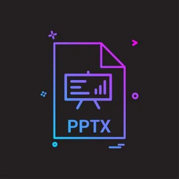 Pptx file file extension file format icon vector design Stock Illustration