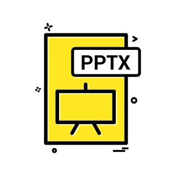 Pptx file format icon vector design Stock Illustration