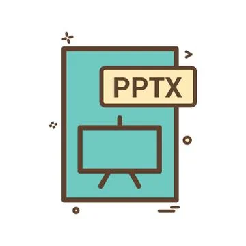 Pptx file format icon vector design Stock Illustration