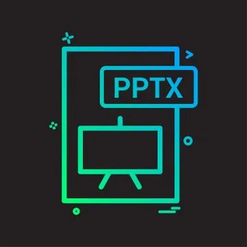 Pptx file format icon vector design Stock Illustration