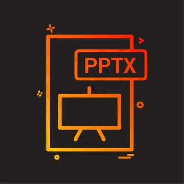 Pptx file format icon vector design Stock Illustration