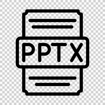 Pptx icons file type. spreadsheet files document icon with outline design.  Stock Illustration