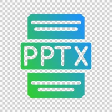 Pptx spreadsheet file design icon with clean gradient color elements.  스톡 일러스트