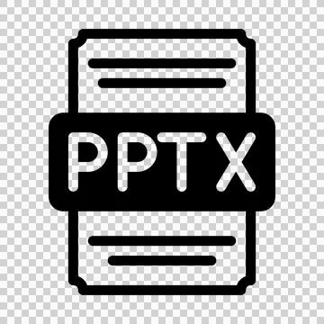 Pptx spreadsheet file icon with black fill design. vector illustration. 스톡 일러스트