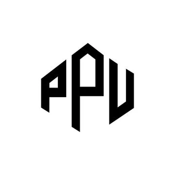 PPU letter logo design with polygon shape. PPU polygon and cube shape logo .. Stock Illustration