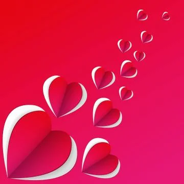 Pqper hearts flight Stock Illustration