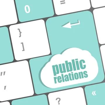 PR Advertising concept: computer keyboard with word Public Relations Illustrazione stock