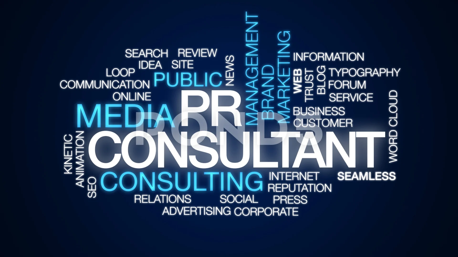 PR consultant animated word cloud. Kinet... | Stock Video | Pond5