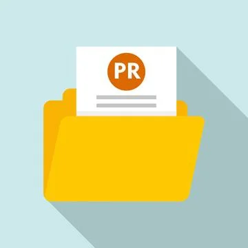 Pr doc folder icon, flat style Stock Illustration