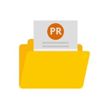 Pr doc folder icon flat isolated Illustrazione stock