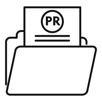 Pr doc folder icon, outline style Stock Illustration