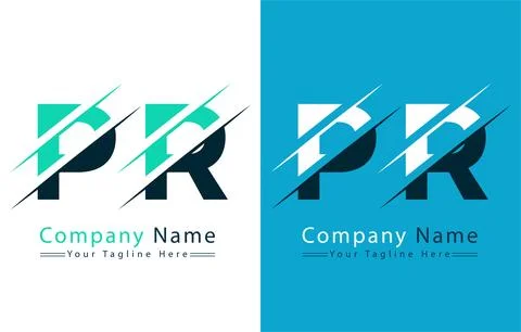 PR Letter Logo Vector Design Template Elements Illustrazione stock