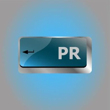 PR marketing concept. computer keyboard with word Public Relations Illustrazione stock