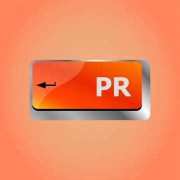 PR marketing concept. computer keyboard with word Public Relations Illustrazione stock