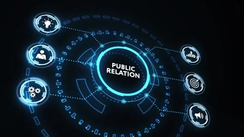 PR Public relation management. Business, Technology, Internet and network con 库存影片 196742394