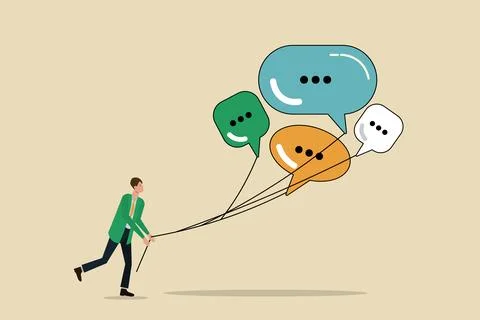 PR public relation management, Communication, Stock Illustration