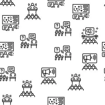Pr Public Relations Vector Seamless Pattern Stock Illustration