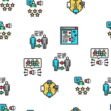Pr Public Relations Vector Seamless Pattern Stock Illustration