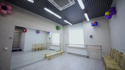 (PR) Small studio with mirror on wall in family club Stock Footage 276371741