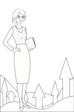 PR specialist in white-black variation Stock Illustration