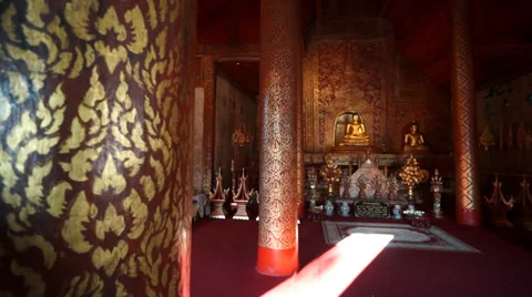 Pra Singha inside pan right shot Stock Footage 37842153