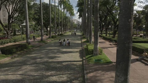 Praça da liberdade em Belo Horizonte people walking Stock Footage 165227485
