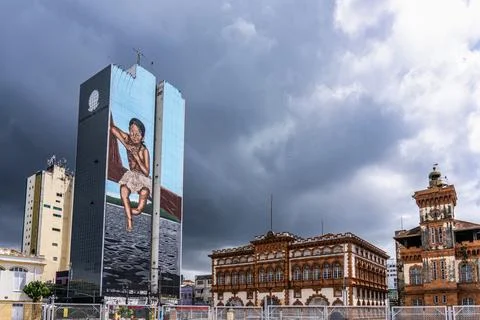 Praca da Matriz square in Manaus, Brazil Stock Photos