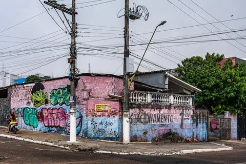 Praca da Matriz square in Manaus, Brazil Stock Photos