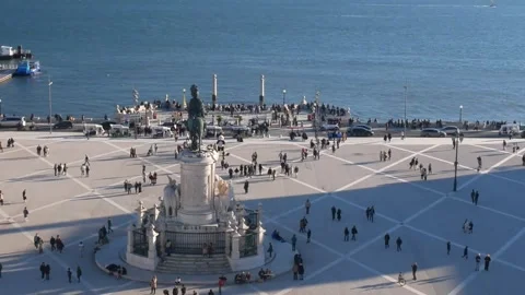Praca do Comercio, also known as Terreiro do Paco, Lisbon Stock Footage 261905276