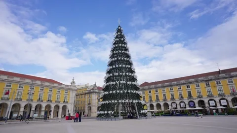 Praça do Comércio during Christmas Stock Footage 330303732