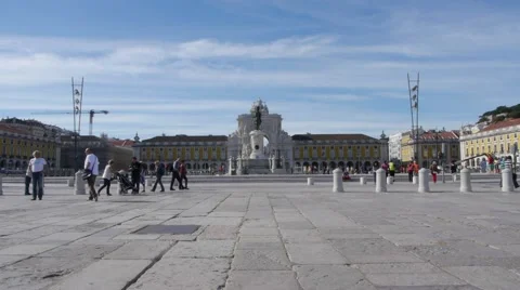 Praça do Comércio in Lisbon Stock Footage 41804380