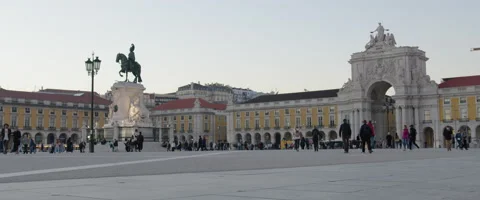 Praça do Comércio in Lisbon Lisboa, Portugal during Web Summit Stock Footage 165478833