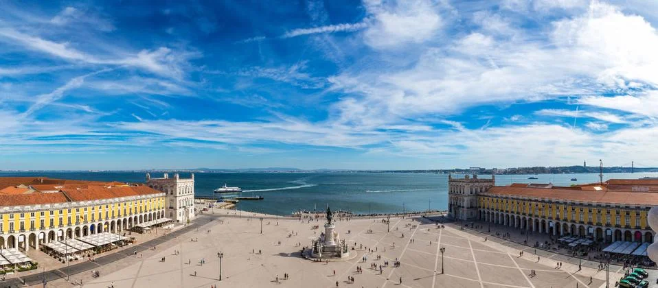 Praca do Comercio in Lisbon Stock Photos